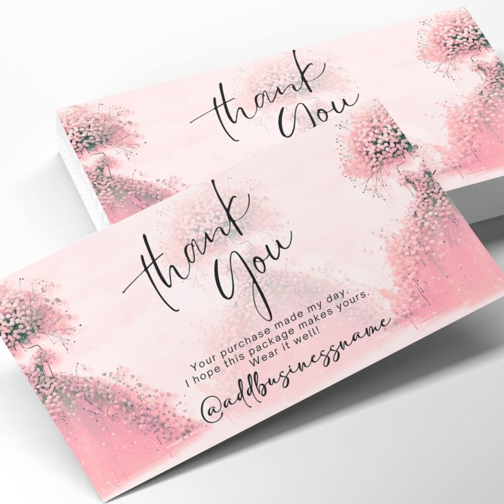 Thank You Cards Branded with Your Business Name - 2" x 3.5"